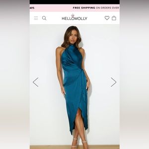 Events on High Satin Midi Dress - blue